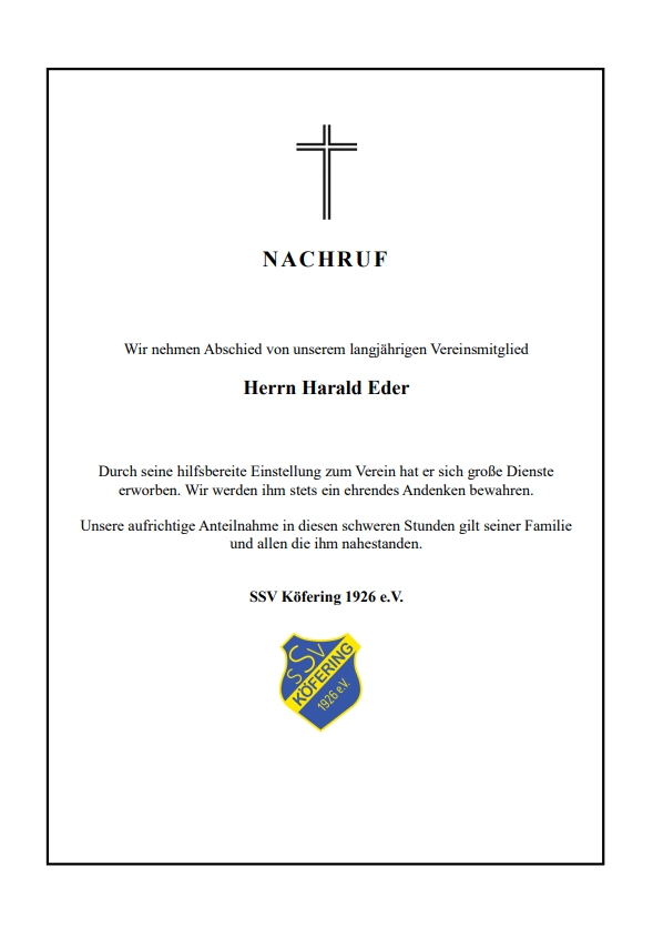 Du betrachtest gerade Nachruf Harald Eder