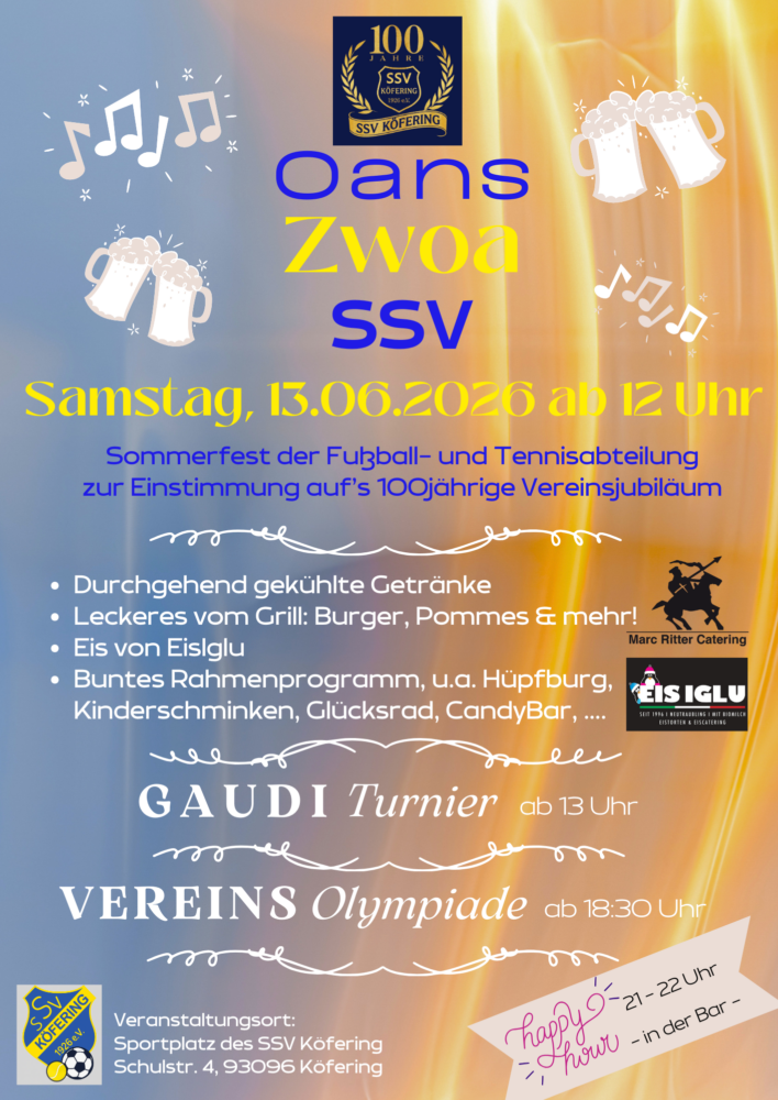 Sommerfest der Fußball- und Tennisabteilung (Samstag, 13.06.2026)